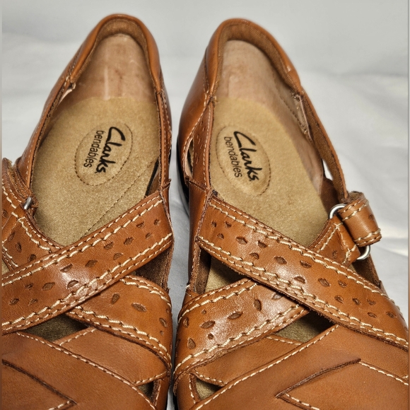 Clarks Women's Brown Leather Bendables Ashley Spin, Sz 9N - Picture 5 of 8